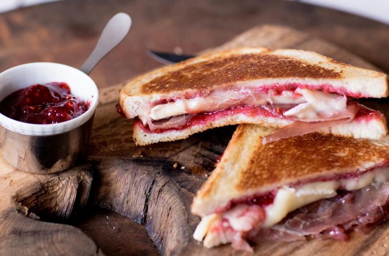 Grilled Cheese Sandwich with Brie and Hero Black Cherry